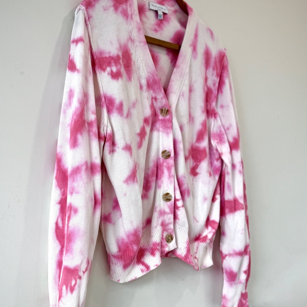 Michael Stars Pink Tie-Dye Button Down Sweater Cardigan - Picture 5 of 10